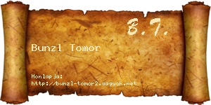 Bunzl Tomor névjegykártya